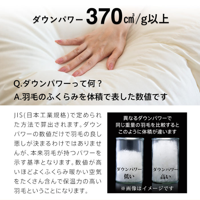 羽毛布団 ダブル ハンガリーホワイトダック90% 370DP 洗える ランドリッシュ 7年保証 専門店品質 ダウン 羽毛掛け布団 羽毛ふとん 日本製 立体キルト コインランドリー