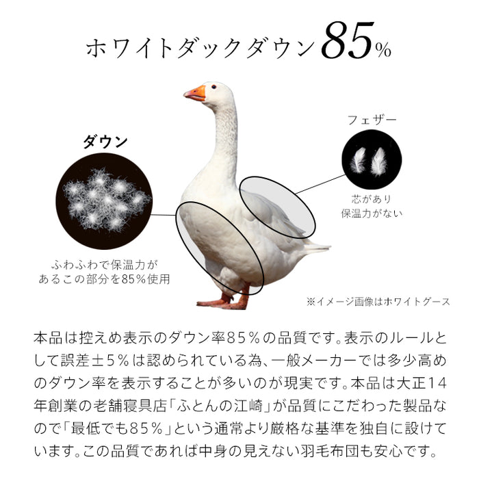 羽毛合い掛け布団 シングル ウォッシャブル 国産 秋用 冬用 春用 ホワイトダウン85% 0.75kg入り 洗える 羽毛合掛けふとん 羽毛布団 羽毛ふとん 日本製 京都金桝