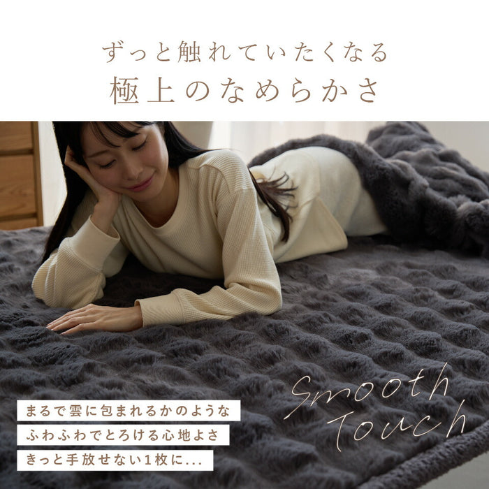 敷きパッド LUXZA ラグザ ラビットファー ベッド パッドシーツ シングル セミダブル ダブル クイーン 冬 モコモコ ラグ ラグマット あったか 柔らか 暖かい なめらか 敷パット 洗える もこもこ