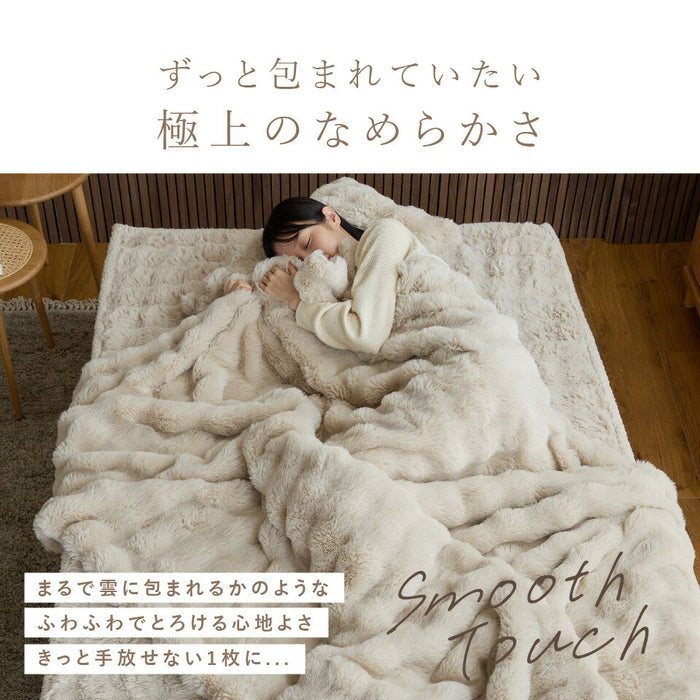 フルセット LUXZA ラグザ ラビットファー 毛布 敷きパッド 枕カバー セット モコモコ シングル セミダブル ダブル クイーン 冬 ブランケット パッドシーツ ピローケース オールセット 洗える もこもこ毛布