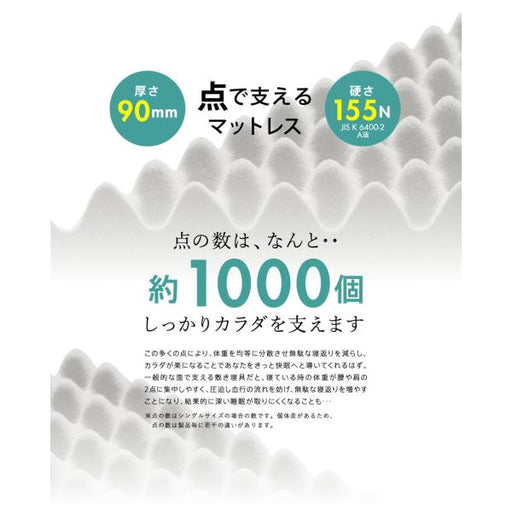 ムアツタイプの敷き布団西川ラクラマットレスシングルほどよい硬さの100nしっかり厚手の90mm体圧分散高反発日本製西川リビング
