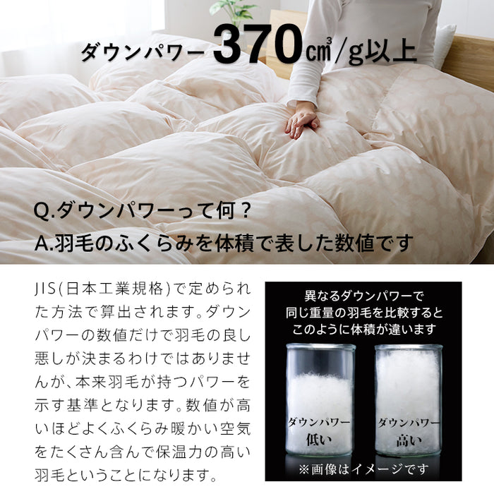 羽毛布団 セミダブル ハンガリーホワイトダック90％ 増量1.4kg 370DP