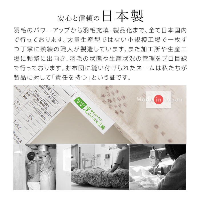 羽毛布団 ダブル ハンガリーホワイトダック93％ 400DP 洗える ランドリッシュ 7年保証 専門店品質 ハンガリアン ダウン 羽毛掛け布団 羽毛ふとん 日本製 立体キルト コインランドリー