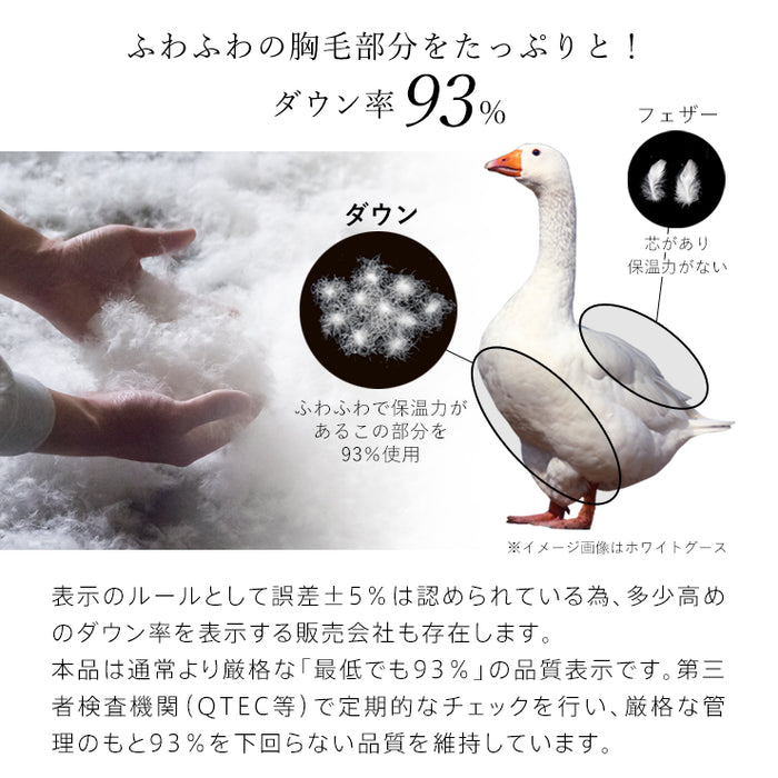 羽毛布団 ダブル ハンガリーホワイトダック93％ 増量1.6kg 400DP 洗える ランドリッシュ 7年保証 専門店品質 ハンガリアン ダウン 羽毛掛け布団 羽毛ふとん 日本製 立体キルト コインランドリー