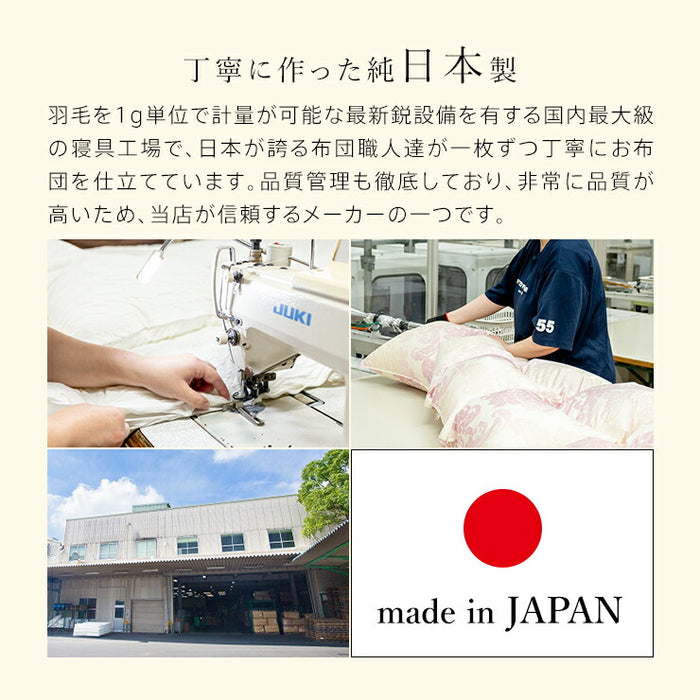 マザーグース 羽毛布団 洗える ランドリッシュ グース ダウン 93％ 440dp 7年保証 掛け布団 羽毛掛け布団 羽毛ふとん 日本製 立体キルト プレミアムゴールド ラベル 暖かい あったか コインランドリー