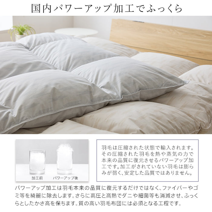洗える 羽毛布団 ホワイトダウン93％ 400dp 羽毛掛け布団 ニオイが少ない ホワイトダックダウン 羽毛ふとん 日本製 立体キルト 洗浄度3倍 コインランドリー