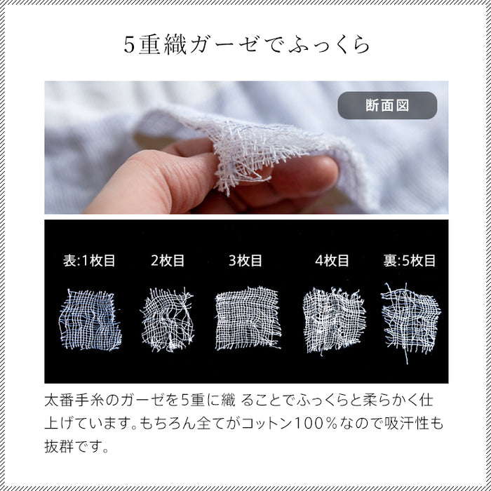 今治 5重ガーゼケット シングル 洗うほどに柔らかく ガーゼケット 5重 綿100％ 今治認定マーク付 日本製 タオルケット をご検討中の方にも シンプル 無地 夏用