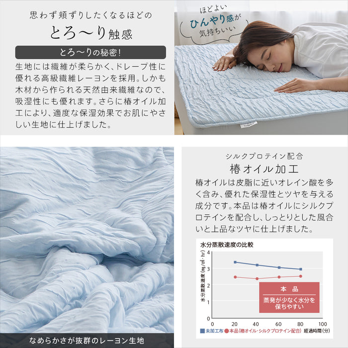 冷感 アイスとろーり リバーシブルボックスカバーパッド ひんやり 正規 夏 敷きパッド ふわとろ ボックスシーツ BOXシーツ ベッドパッド とろーりケット マットレスシーツ 一体型 とろとろケット