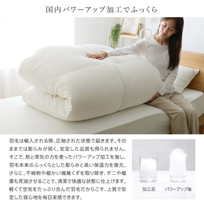 羽毛布団 二層式 シングル ポーランド産ホワイトマザーグース95％ マザーグース ポーリッシュ ポーランド 420dp 超柔らか軽量生地 ツインキルト 羽毛掛け布団 羽毛ふとん 日本製 京都金桝