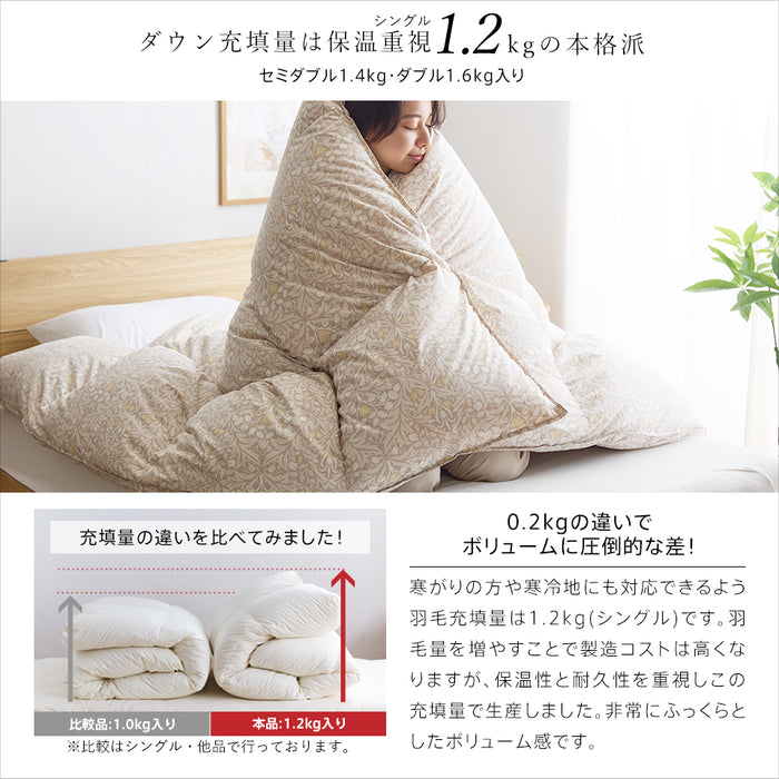 洗える 羽毛布団 ホワイトダウン93％ 400dp 羽毛掛け布団 ニオイが少ない ホワイトダックダウン 羽毛ふとん 日本製 立体キルト 洗浄度3倍 コインランドリー
