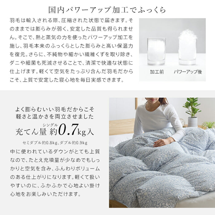 羽毛合掛け布団 ホワイトダウン93％ 5年保証 羽毛 合掛け布団 シングル セミダブル ダブル 400dp マンションタイプ 羽毛布団 合い掛け 羽毛合い 日本製 立体キルト