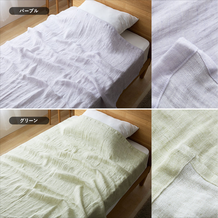 リネン 麻 ガーゼケット フランスリネン100％ 本麻ガーゼ ダブルガーゼ 2重 涼感 ひんやり 麻ケット 日本製 国産