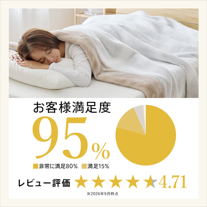 西川 毛布 2枚合わせ毛布 ハイボリューム 極厚 厚手 マイヤー合わせ毛布 ハーフ シングル セミダブル ダブル クイーン あったか 暖かい オーロラ 衿付き ブランケット 2枚合せ 京都西川