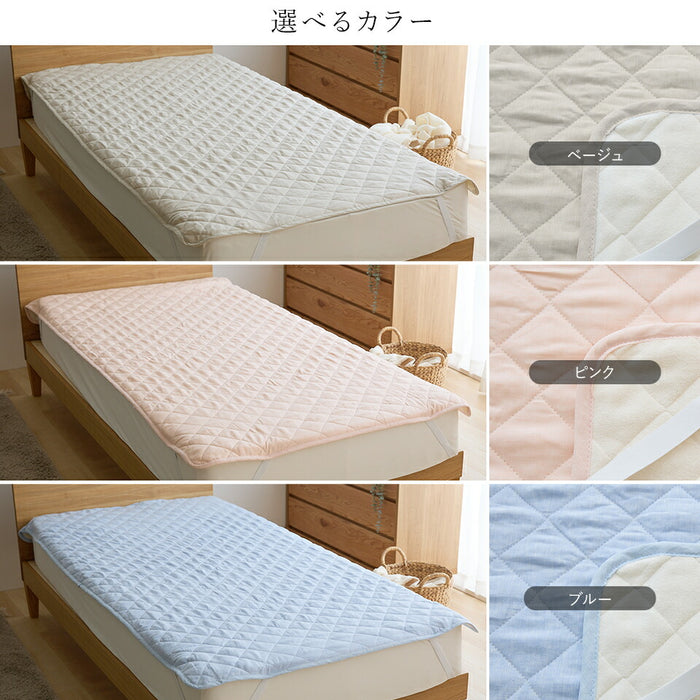 麻 フランスリネン 敷きパッド ベッドパッド ダブル 両面使えるリバーシブル 春用 夏用 秋用 裏面は綿100％パイル 洗える本麻敷きパット 中綿も麻100％（ラミー） ひんやり シーツ タオル地 敷パット 日本製