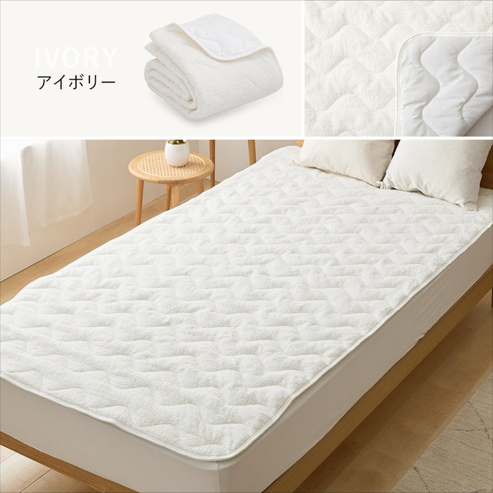 1秒シーツ Air Puff 汗取り タオル 敷きパッド シングル 綿100％（パイル部分）着脱簡単 キッズサイズ セミシングル セミダブル ダブル エアパフ ふんわり さらさら ロングパイル エコテックス取得 ウォッシャブル