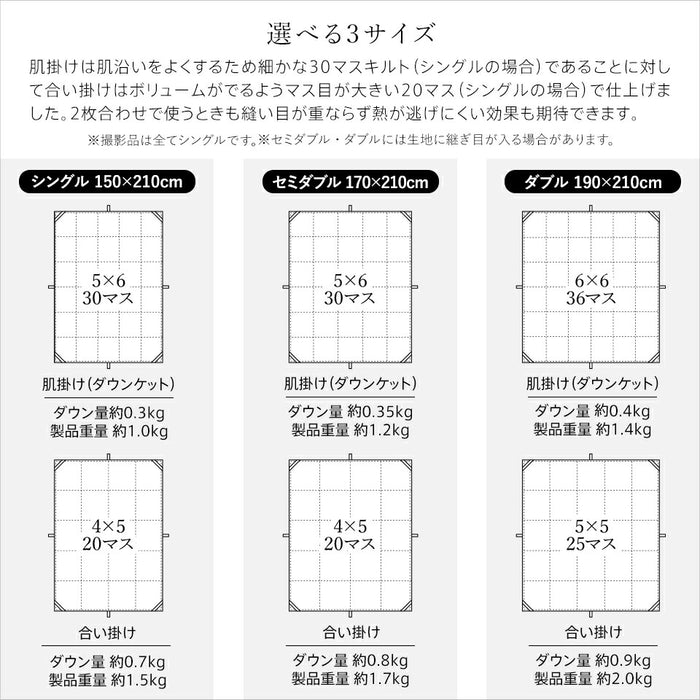 2枚合わせ羽毛布団 ホワイトダウン93％ 400dp 羽毛 洗える 羽毛布団 デュエット ホワイトダックダウン93％ オールシーズン 合い掛け 肌掛け ダウンケット 日本製 2枚合せ
