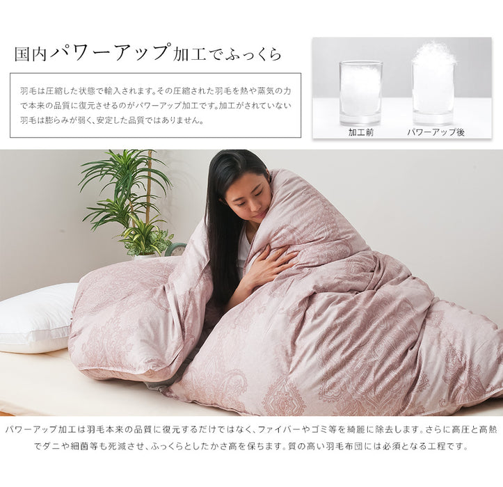 羽毛布団 二層式 ダブル ランディスマザーグース95％ マザーグース 480dp 柔らか軽量生地 二層キルト 暖かい 二層 ツインキルト 羽毛掛け布団 羽毛ふとん 日本製 プレミアムゴールドラベル
