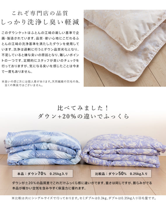 羽毛肌掛け布団 ダウンケット 洗える ウォッシャブル ダブル 春用 夏用 秋用 ホワイトダウン70％ 0.35kg入り ダウンケット 羽毛肌掛けふとん 羽毛布団 羽毛ふとん